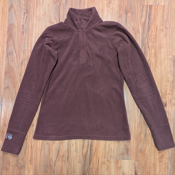 Mountain Hardwear Fleece Quarter-zip Women's Small Burgundy Microchill Pullover - Picture 5 of 8